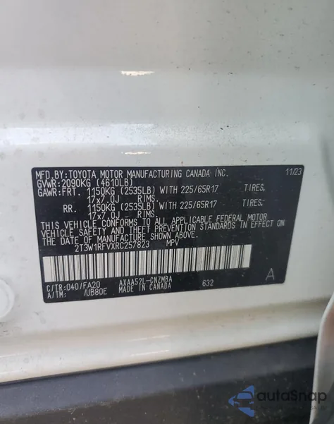 2021 Toyota Rav4 Xle из США, поврежденный, VIN 2T3W1RFVXRC257823